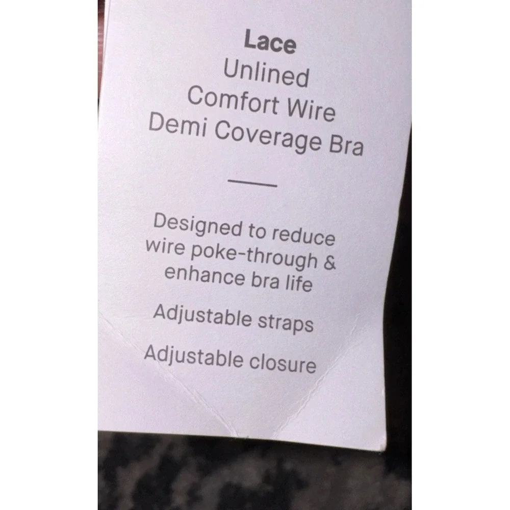 Auden Bra 32B Purple Lace Unlined Underwire Adjustable New